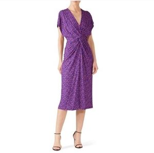 Prabal Gurung Purple Floral Midi Dress